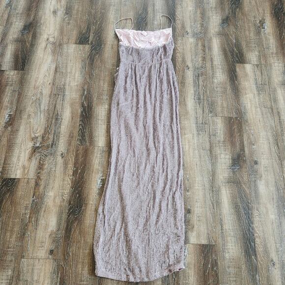 Retrofete Katya Dress in Dusty Lilac Small Maxi Sequins Cowl Neck Sleeveless NWT - Picture 6 of 13